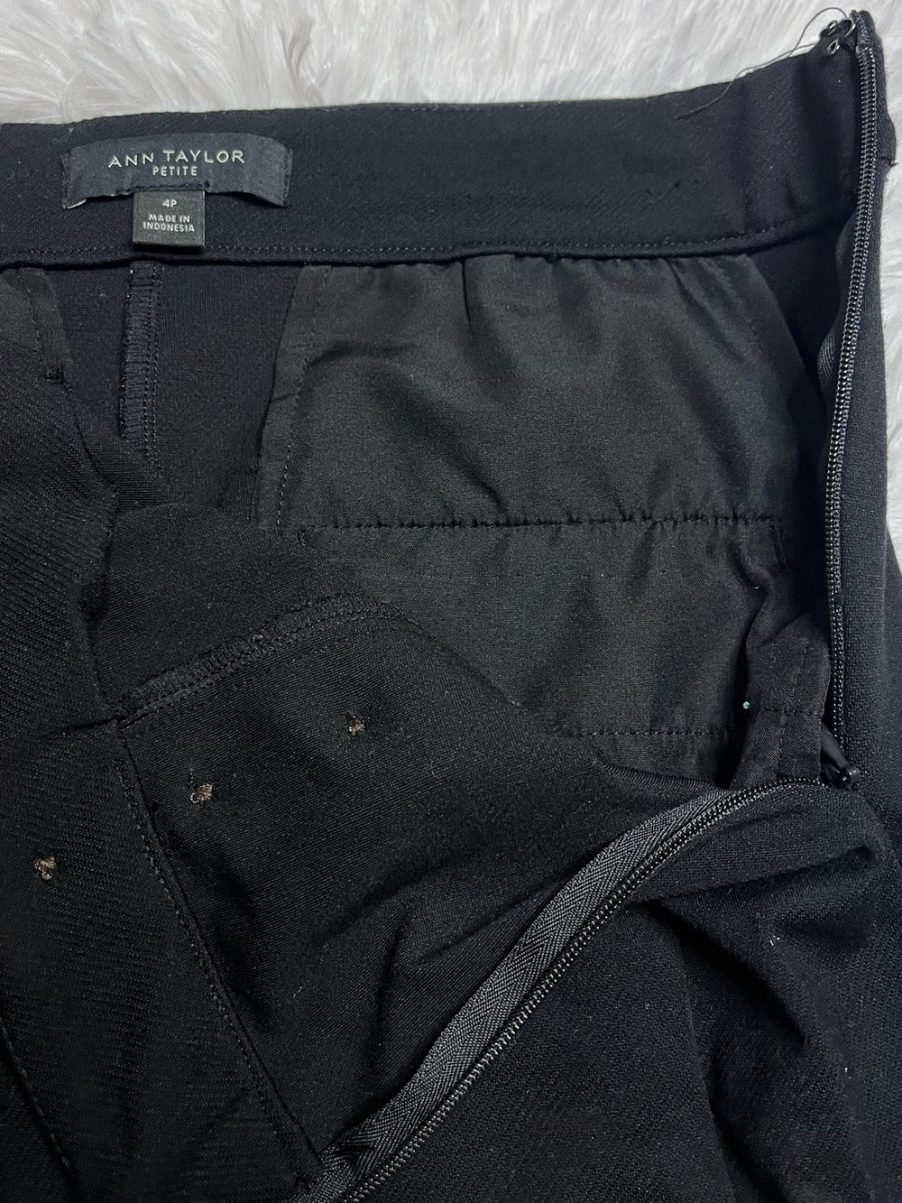Ann Taylor Black Wide-Leg Dress Pants Button Detail - Picture 4 of 4